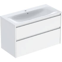 Тумба Geberit Selnova Square 504.140.01.1 підвісна з раковиною slim rim 100 см, фото №2