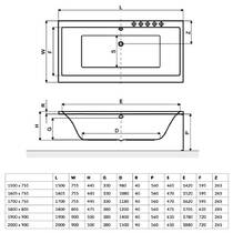Ванна акрилова Radaway Aridea WA1-24-200x090US 200x90 см з ніжками, фото №3