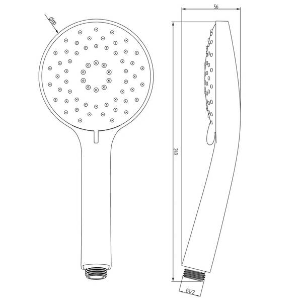TVS10900300061/TVS109003UK061 Universal SHOWERS HAND SHOWER  душова лійка, хром — фото 4
