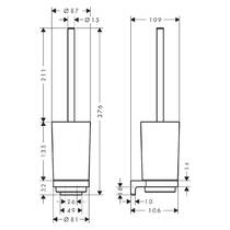 Щітка для унітаза Hansgrohe AddStoris S 41782000 з тримачем, хром, фото №3