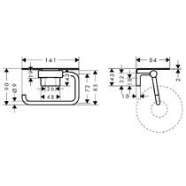 Тримач для туалетного паперу Hansgrohe AddStoris S 41789000 з полицею, хром, фото №3