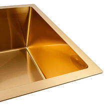 Кухонная мойка Valeso Handmade Gold Work Station 540х440х220 с сифоном, корзиной, доской, креплением, фото №5