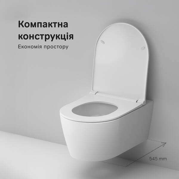 CFA1903SC Func підвісний унітаз  54 см Aquaspin з сидінням мікроліфт із технологією змиву AquaSpin — фото 10