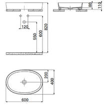 Раковина Creavit Loop LP160-00CM00E-0000 60 см Cappucino Matt, фото №4