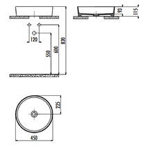 Раковина Creavit Loop Round LP145-00CB00E-0000 45 см колір білий, фото №3