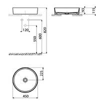 Раковина Creavit Loop Round LP145-00CG00E-0000 45 см колір Cool Grey, фото №3