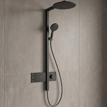 Душова система Hansgrohe Raindance Alive S 24596340 300 2jet EcoSmart з ShowerSelect Comfort чорний матовий хром, фото №1