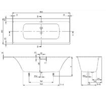 Ванна кварилова Villeroy & Boch Subway 3.0 UBQ180SBW2TDV-01 180x80 см, білий, фото №4