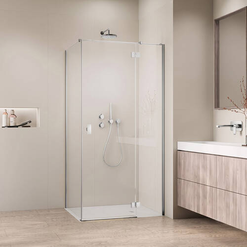 Душова кабіна  Devit Aqua DA12090090001LCR 900Lх900x1950мм, ліва, відкривна, колір профілю: хром, скло: 6мм, прозоре, фото 1