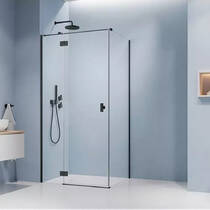 Душова кабіна  Devit Aqua DA12090100054LBM 900Lх1000x1950мм, ліва, відкривна, колір профілю: чорний, скло: 6мм, прозоре, фото №1