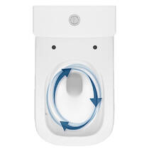 Унитаз-компакт 930 Cersanit Remo Pro Square Tornado 011 (CCKZ1016880001 / K3029-001) безободковый, сиденье SLIM, белый глянец, фото №4