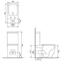 Унитаз-компакт 930 Cersanit Remo Pro Square Tornado 011 (CCKZ1016880001 / K3029-001) безободковый, сиденье SLIM, белый глянец, фото №5