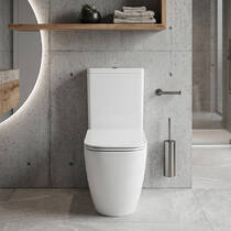 Унитаз-компакт 930 Cersanit Remo Pro Square Tornado 011 (CCKZ1016880001 / K3029-001) безободковый, сиденье SLIM, белый глянец, фото №1
