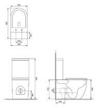 Унитаз-компакт 931 Cersanit Remo Pro Oval Tornado 011 ( CCKZ1016890001 / K3030-001 ) безободковый, сиденье SLIM, белый глянец, фото №6