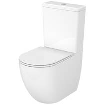 Унитаз-компакт 931 Cersanit Remo Pro Oval Tornado 011 ( CCKZ1016890001 / K3030-001 ) безободковый, сиденье SLIM, белый глянец, фото №2