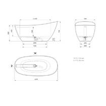 Ванна зі штучного каменю PAA Perla Onda VAPERLOND/00 157,5*74 см, білий глянець, фото №3