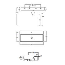 Раковина Olympia Drop DRP4310VT101 100 см білий глянець, фото №3