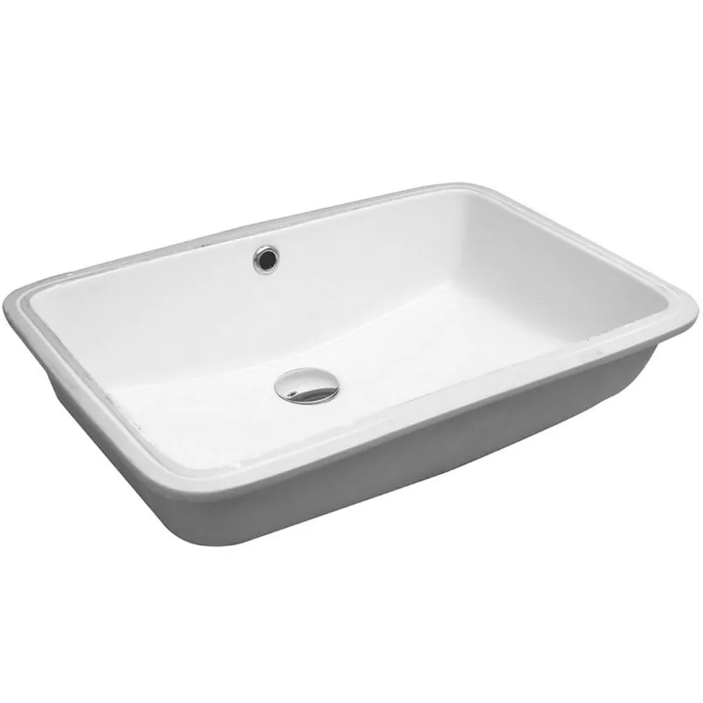 LIL4456001 RETTANGOLARE 57 умивальник прямокутний з отвором під перелив 57x39x h 18 cm, білий (1 сорт)