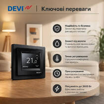 Терморегулятор DEVIreg Touch 140F1069 програмований, чорний, фото №5