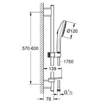 Душовий набір Grohe Euphoria 120 1348840000 3 режими струменю, хром, фото №6