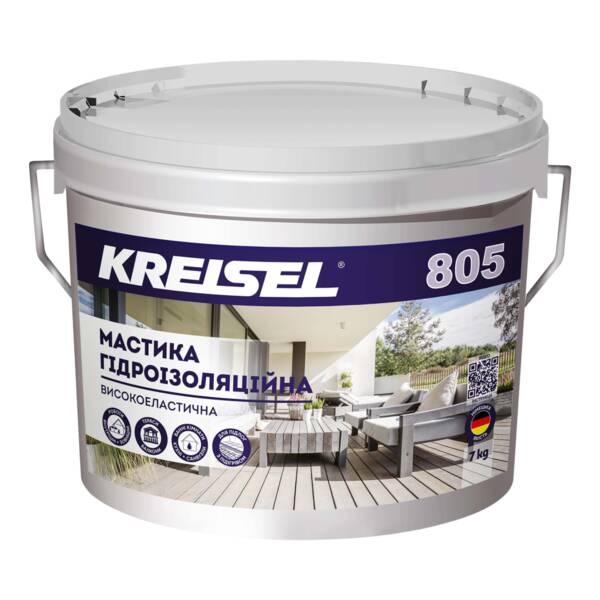 KREISEL 805 Мастика гідроізоляційна високоеластична (відро 7 кг)