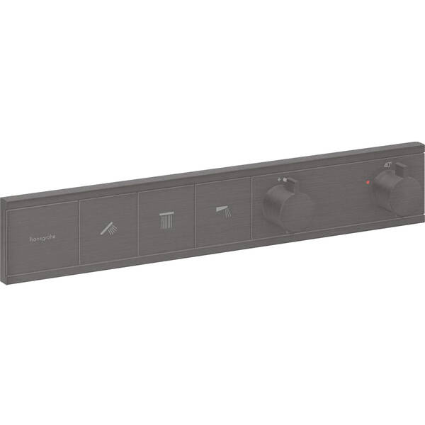 Смеситель скрытого монтажа для душа Hansgrohe RainSelect 15381340 с термостатом с 3 функциями, матовый черный хром, фото 2