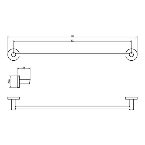 Тримач для рушників Devit Flow DFL21010101BN, 600мм, Brushed Nickel PVD, фото 3