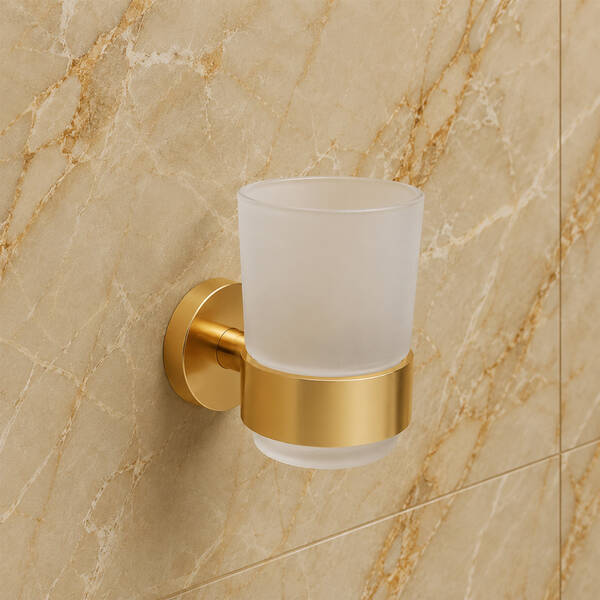 DFL21010401BG Flow Склянка з тримачем, колір Brushed Gold PVD — фото 3