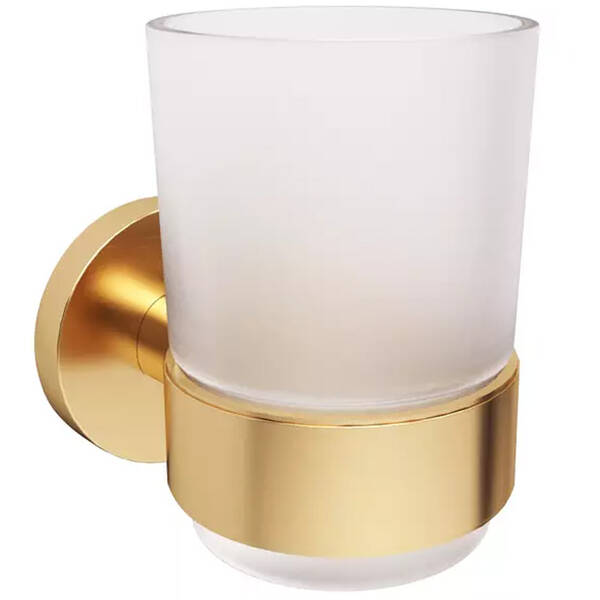 DFL21010401BG Flow Склянка з тримачем, колір Brushed Gold PVD