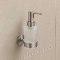 Дозатор для рідкого мила з тримачем Devit Flow DFL21010801BN, Brushed Nickel PVD, фото №1