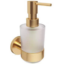 Дозатор для рідкого мила з тримачем Devit Flow DFL21010801BG, колір Brushed Gold PVD, фото №2