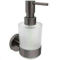 Дозатор для рідкого мила з тримачем Devit Flow DFL21010801GM, колір Gun Metal PVD, фото №2