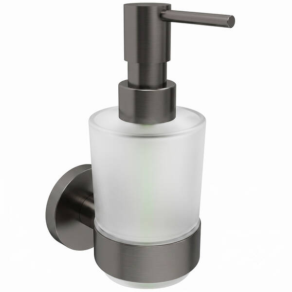 Дозатор для рідкого мила з тримачем Devit Flow DFL21010801GM, колір Gun Metal PVD, фото 2
