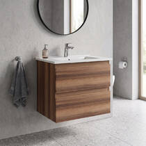 Тумба Creavit Alinda AD0060.10.VV 60 см з раковиною SU, Walnut (волоський горіх), фото №1