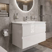 Тумба Creavit Alinda AD0080.10.PB 80 см з раковиною SU, білий, фото №7