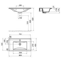 Тумба Creavit Alinda AD0080.10.PB 80 см з раковиною SU, білий, фото №6
