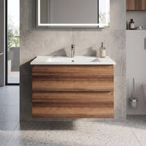 Тумба Creavit Alinda AD0080.10.VV 80 см з раковиною SU, Walnut (волоський горіх), фото №1