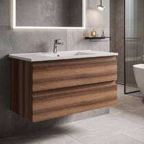 Тумба Creavit Alinda AD0100.10.VV 100 см з раковиною SU, Walnut (волоський горіх), фото №1