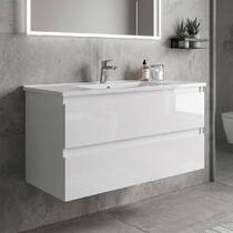 Тумба Creavit Alinda AD0100.10.PB 100 см з раковиною SU, білий, фото №1