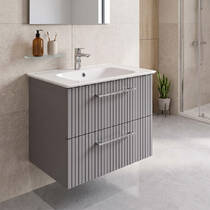 Тумба Creavit E10 E10.LD065.2CK.GRI 65 см з раковиною Erine, сірий, фото №1