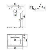 Тумба Creavit E10 E10.LD065.2CK.GRI 65 см з раковиною Erine, сірий, фото №6