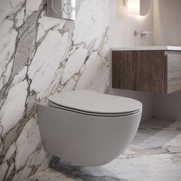 FE322-11CG00E-0000 FREE Унітаз підвісний з кришкою Soft Closing , безобідковий, Cool Grey