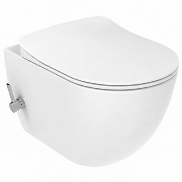 FE322-34CB00E-0002  FREE Унітаз-біде підвісний з кришкою Soft Closing , інтегрованим змішувачем, безобідковий, білий — фото 2
