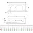 Ванна акрилова Radaway MIA Eco WA1-55-170x070 170x70 з ніжками, білий глянець, фото 3