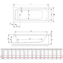 Ванна акрилова Radaway MIA Eco WA1-55-170x070 170x70 з ніжками, білий глянець, фото №3