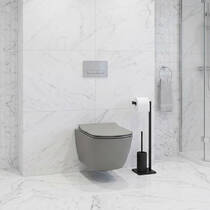 Унитаз подвесной Creavit Elegant EG321-11CG00E-0000 безободковый с крышкой Soft Close KC1103.01.1800E цвет Cool Grey, фото №1