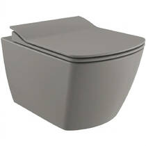 Унитаз подвесной Creavit Elegant EG321-11CG00E-0000 безободковый с крышкой Soft Close KC1103.01.1800E цвет Cool Grey, фото №2