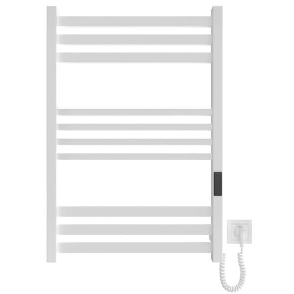 DAN077053000W Рушникосушка електрична, 770х530мм, Ancoro, матеріал чорна сталь, к/т прихованого підключення, колір білий матовий — фото 2