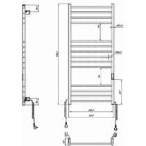 Рушникосушарка електрична Devit Primo DPR117053000W 1170х530мм, з комплектом прихованого підключення, колір білий матовий, фото №4