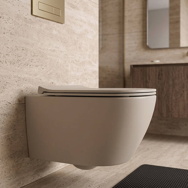 Унітаз підвісний Simas Juniper JU18/F85 з кріпленням, турбозмив Vertigo flush, колір sabbia mat